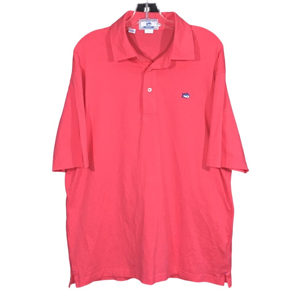 Southern Tide Sport Club Fit Coral Polo Shirt Mens L Pima Cotton Coastal Preppy